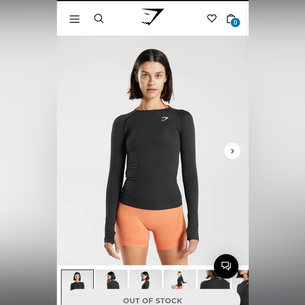 Gymshark Vital Seamless long Sleeve 2.0 in Black